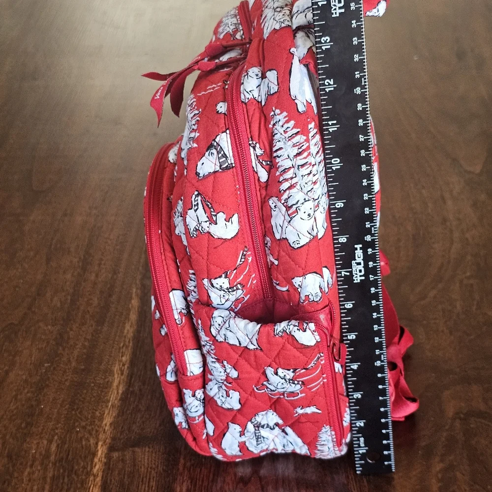Vera Bradley Red Polar Bear Quilted Mini Backpack